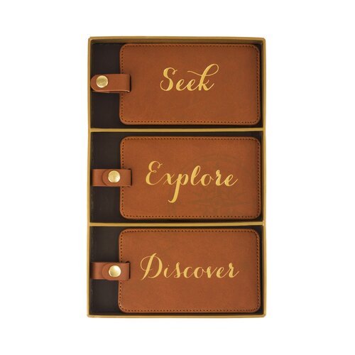 Eccolo Luggage Tag Set of 3- Seek, Explore, Discover