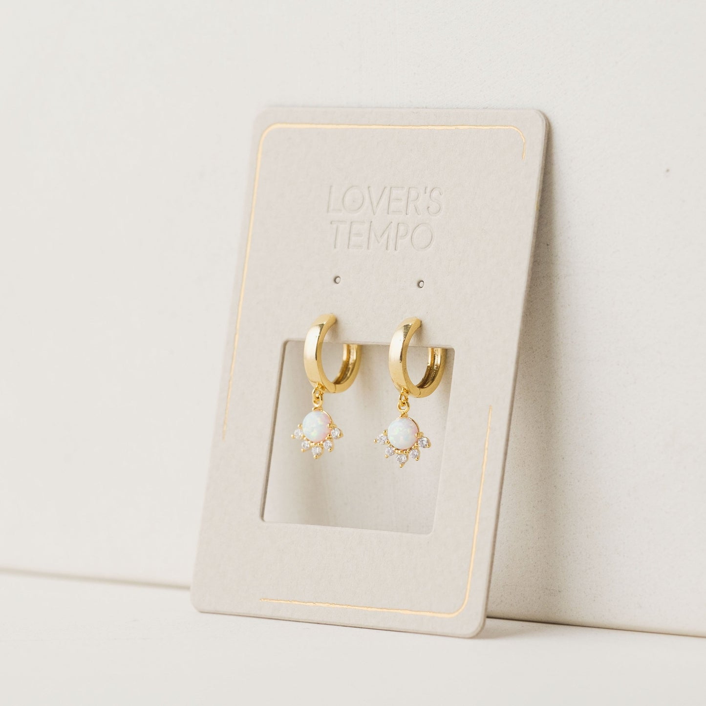 Lovers Tempo “Juno” Hoop Earrings-Gold/Opal