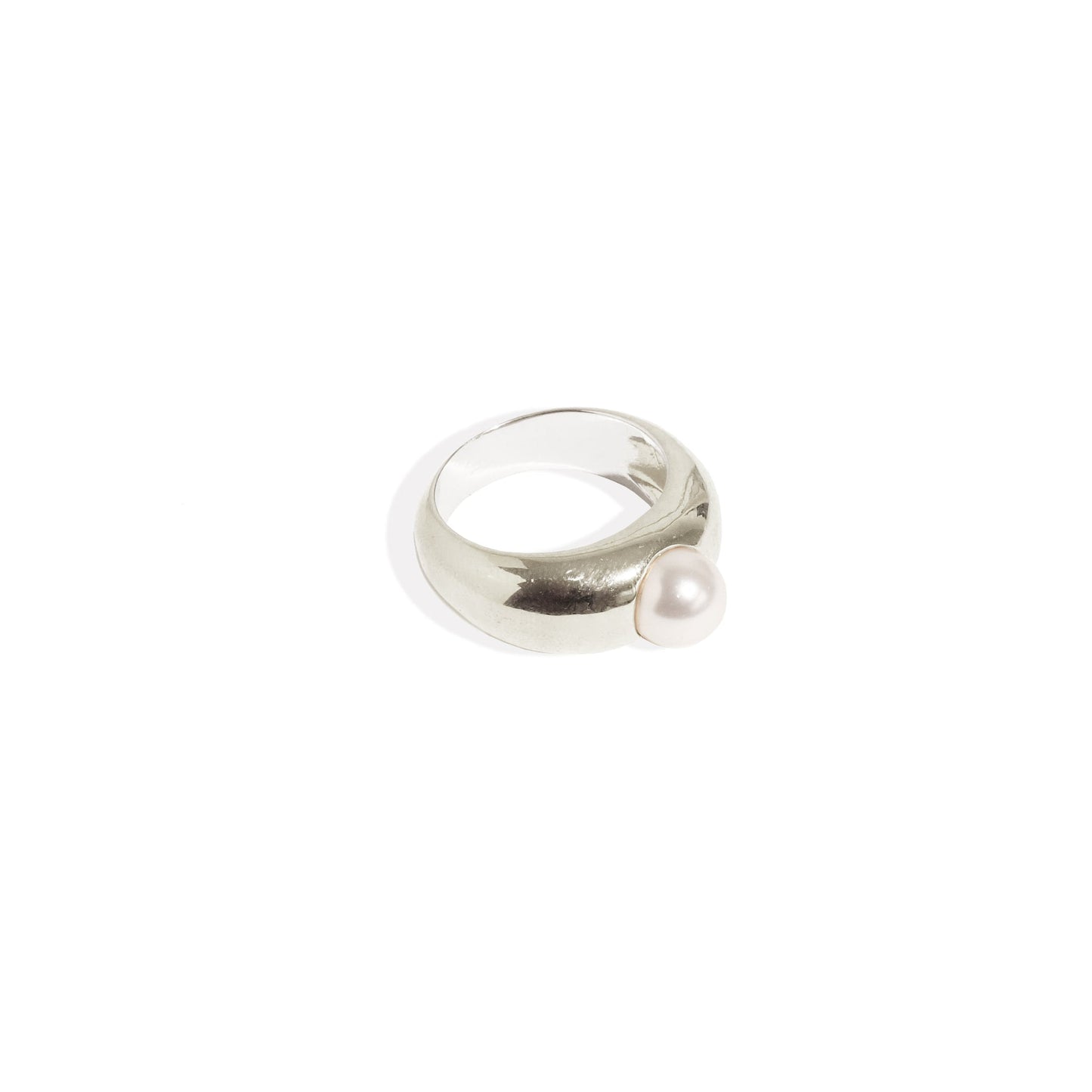 Bling Bar "Frankie" Pearl Ring-Silver