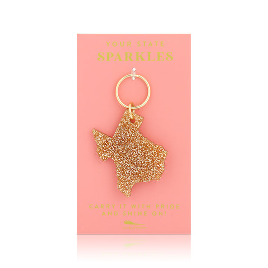Lucky Feather Glitter Shape Keychain