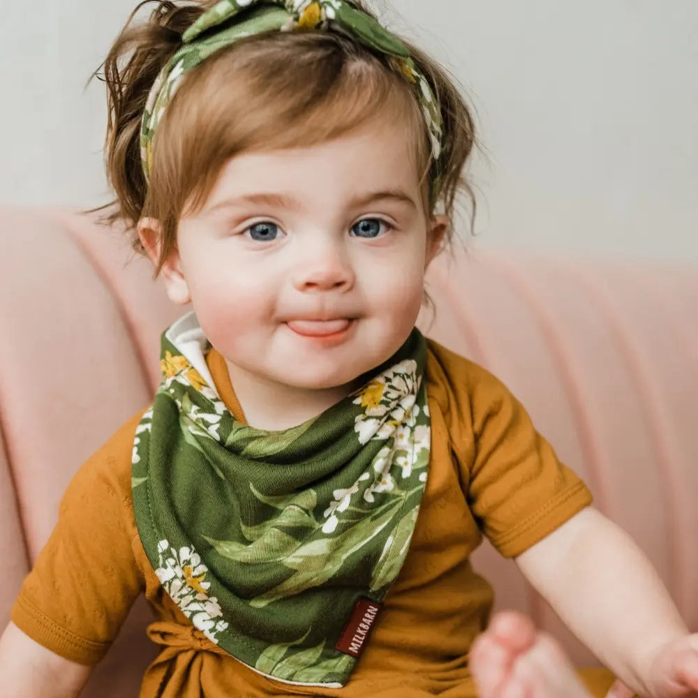 Milkbarn Kids "Homestead" Organic Cotton Three-Layer Kerchief Bib
