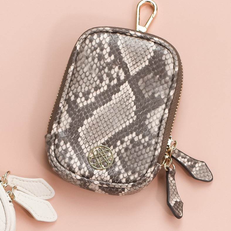 Natalie Wood Designs “Grace” Link Pouch- Snakeskin