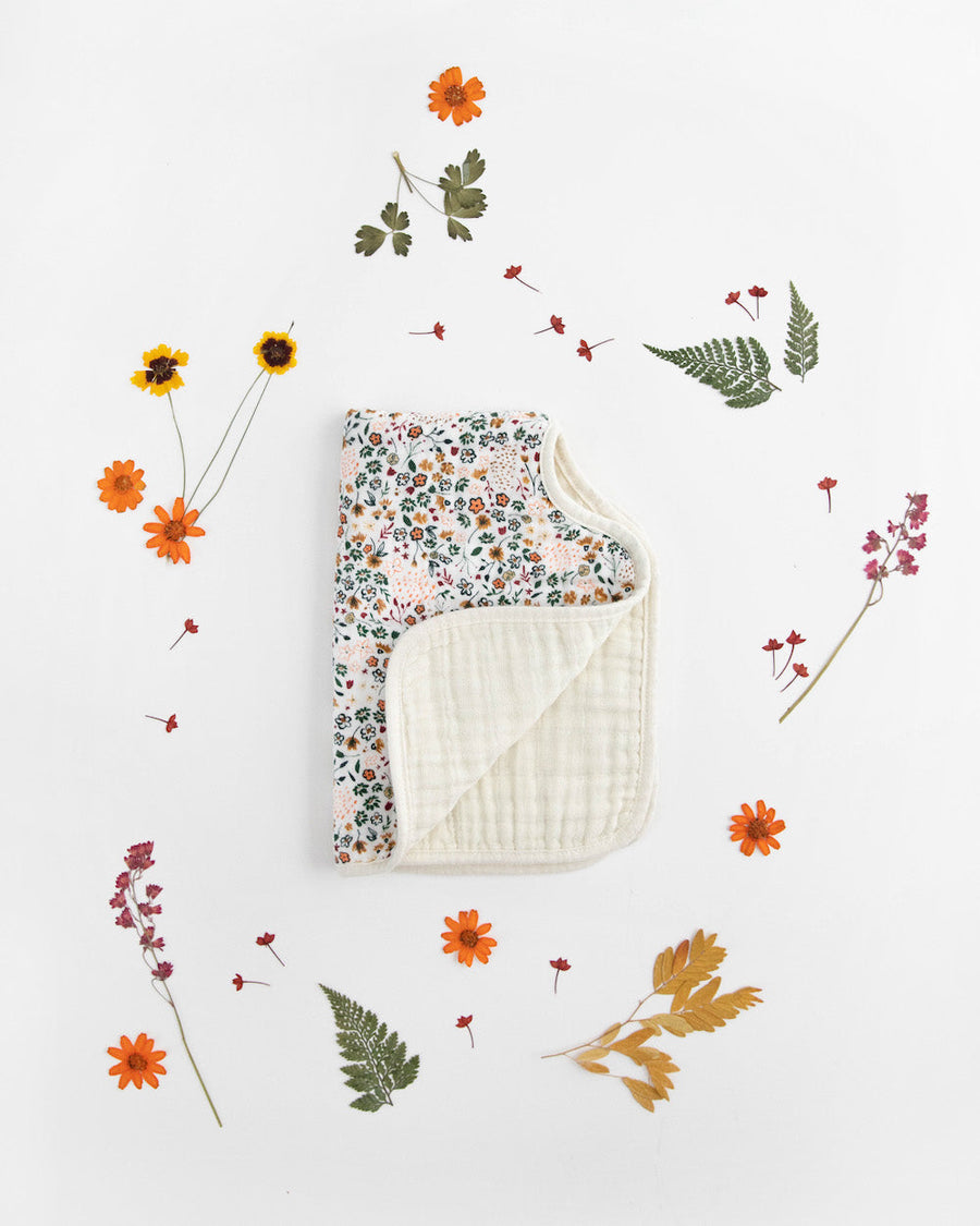 Little Unicorn Cotton Muslin Burp Cloth - Pressed Petals