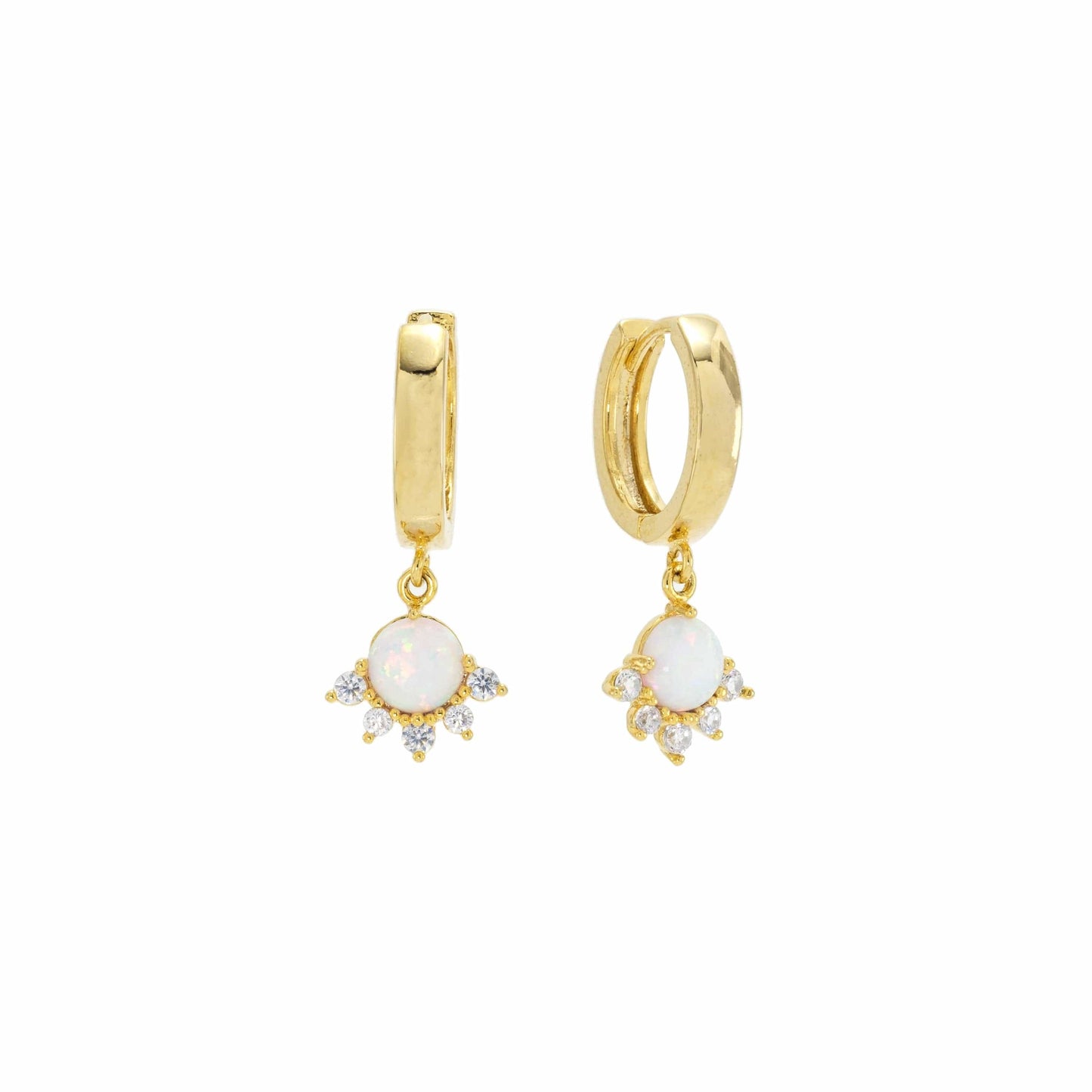 Lovers Tempo “Juno” Hoop Earrings-Gold/Opal