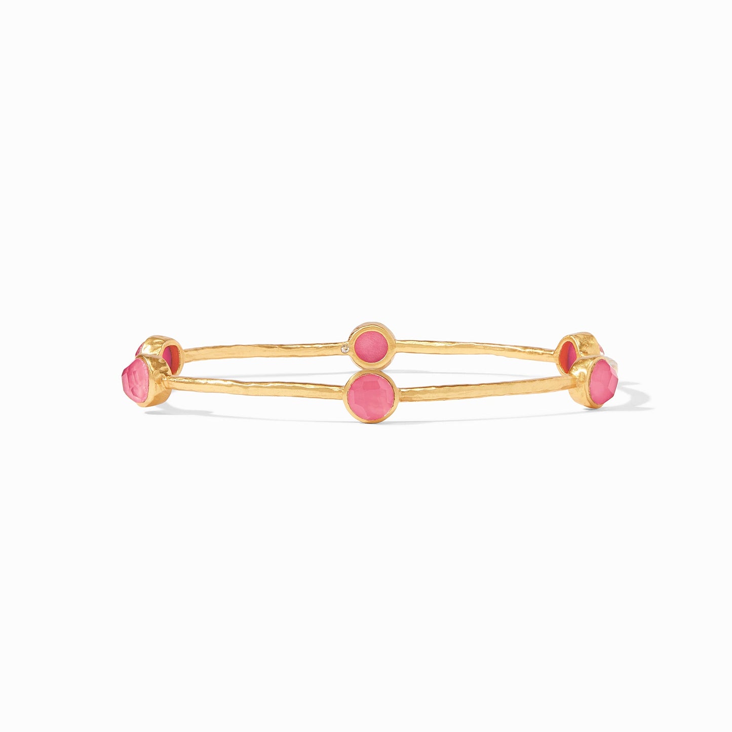 Julie Vos "Milano" Luxe Bangle- Gold Iridescent Peony Pink- Medium