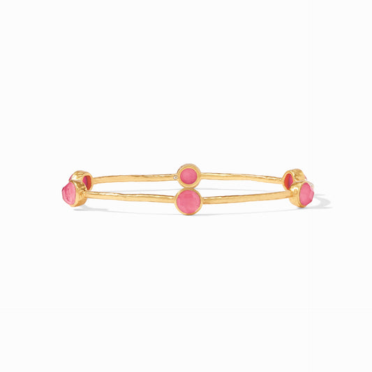 Julie Vos "Milano" Luxe Bangle- Gold Iridescent Peony Pink- Medium