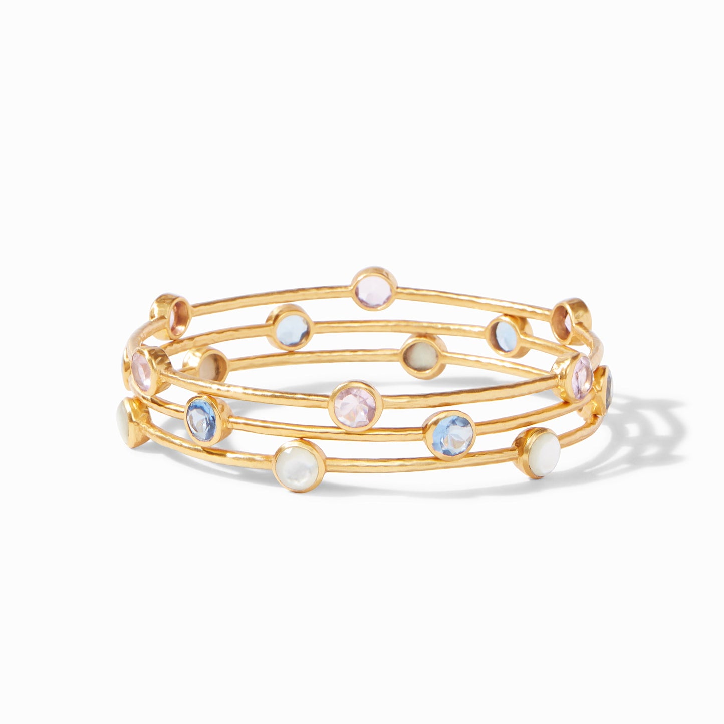 Julie Vos “Milano” Bangle Gold Clear Crystal- Medium