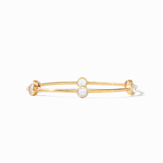 Julie Vos “Milano” Bangle Gold  Clear Crystal- Medium