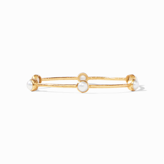 Julie Vos “Milano” Luxe Bangle Gold Pearl- Medium