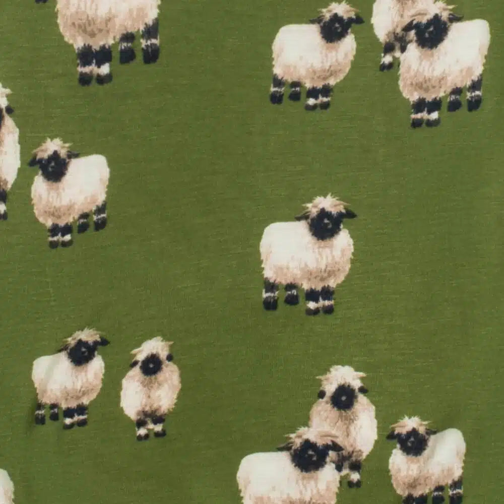 Milkbarn Kids "Valais Sheep" Bamboo Zipper Footed Romper