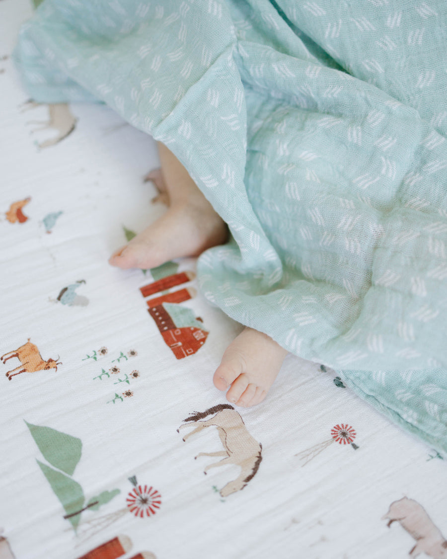 Little Unicorn Cotton Muslin Swaddle Blanket Set of 3- Farmyard