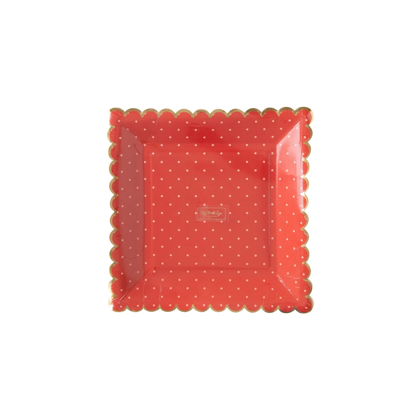 Valentine's Square Scalloped Plates- 12ct (Red or Pink)
