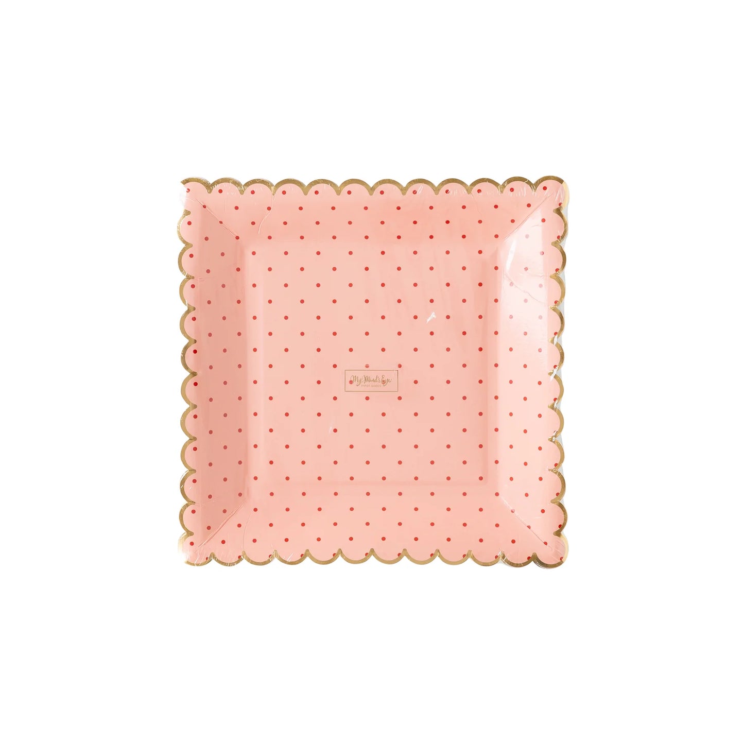 Valentine's Square Scalloped Plates- 12ct (Red or Pink)