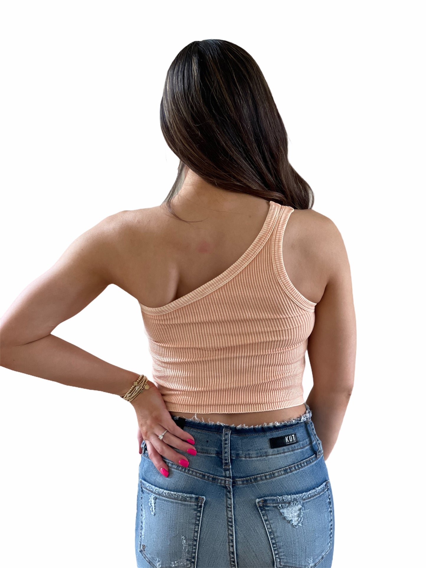 Niki Biki Vintage One Shoulder Crop Top - Available in 9 Colors