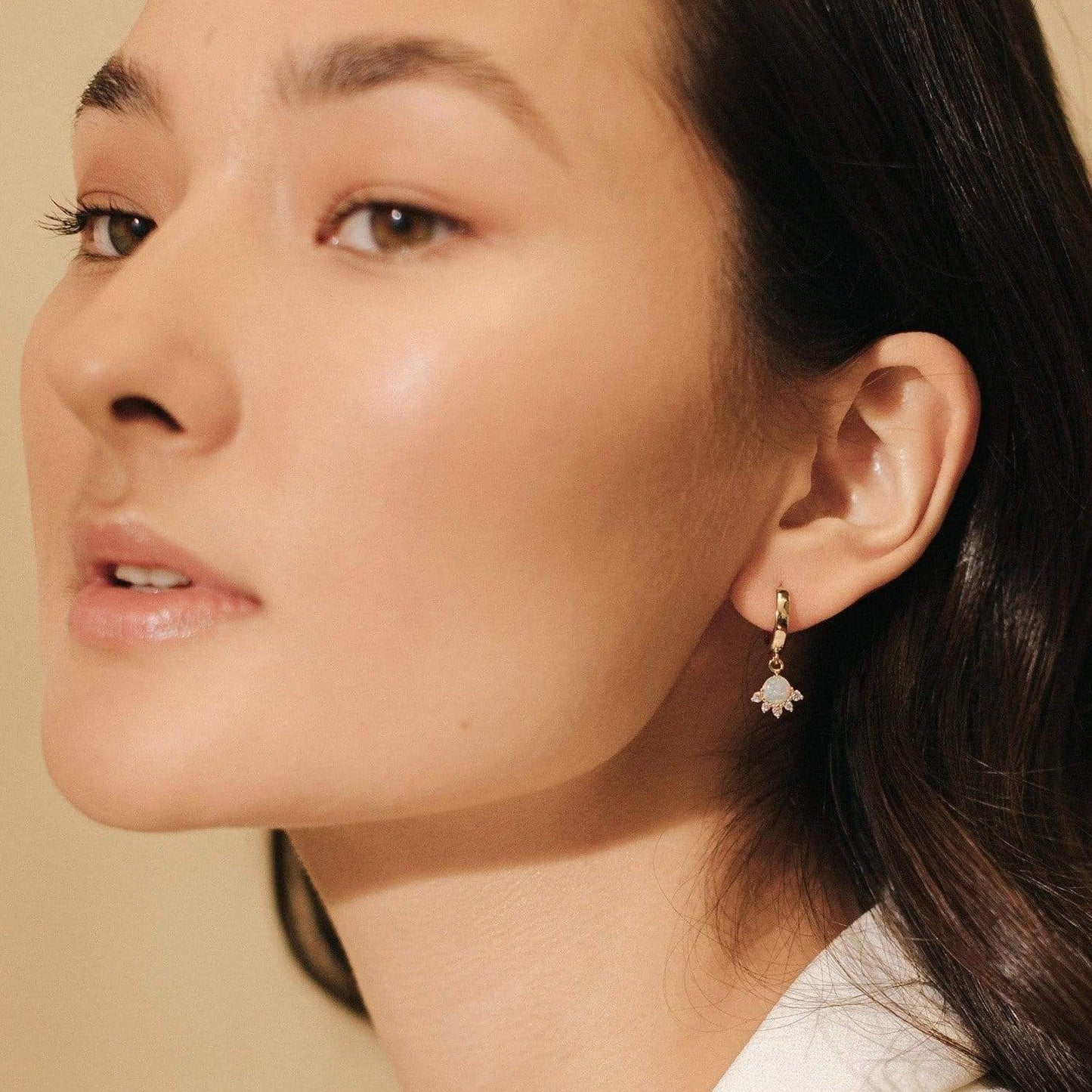 Lovers Tempo “Juno” Hoop Earrings-Gold/Opal
