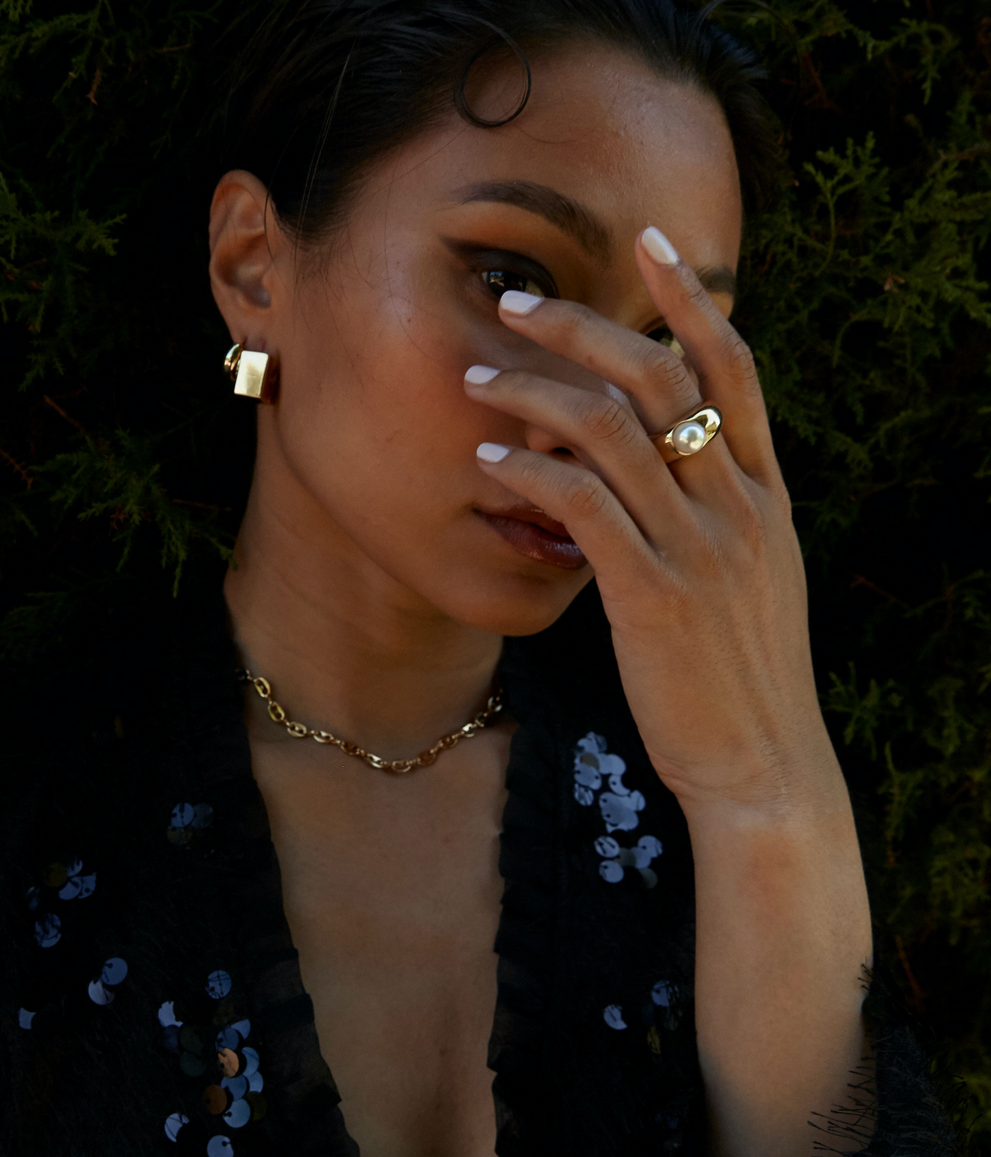 Bling Bar "Frankie" Pearl Ring-Silver