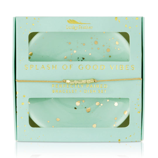Lucky Feather Bracelet + Dish Set