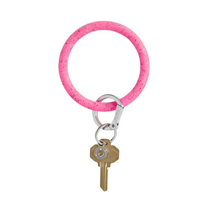 Oventure Big O Silicone Key Ring - Tickled Pink Confetti