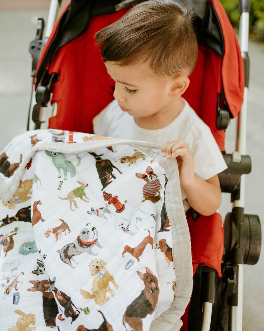 Little Unicorn Cotton Muslin Baby Quilt - Woof