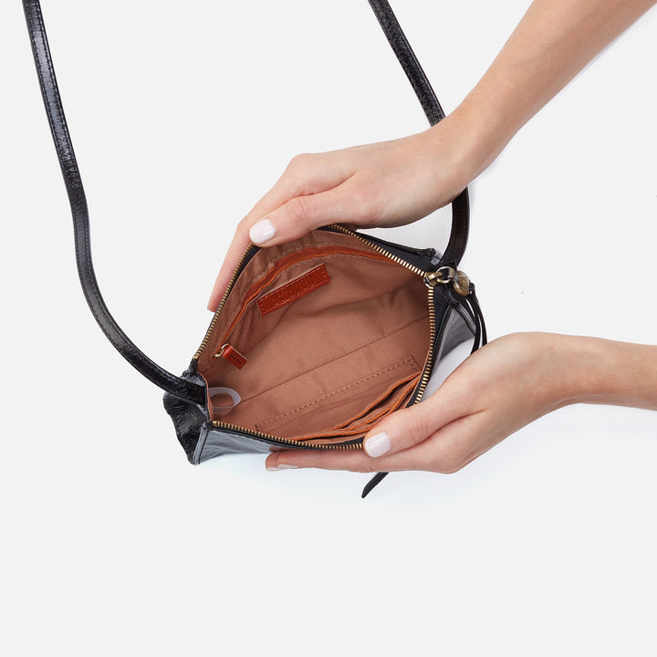 Hobo Bags “Jewel” Crossbody-Polished Black