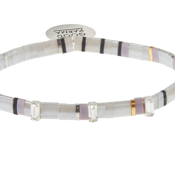 Scout Curated “Good Karma Miyuki" Charm Bracelet- Cloud/Sparkle/Silver