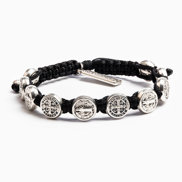 My Saint My Hero Blessing Bracelet- Silver/Black