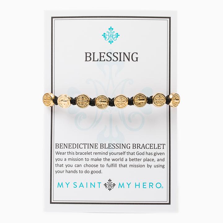 My Saint My Hero Blessing Bracelet-Gold/Tan