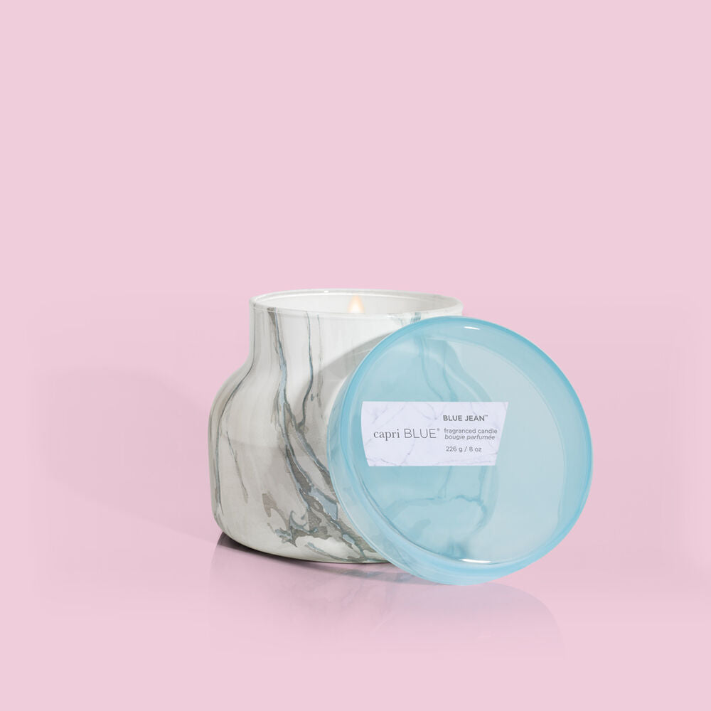 Capri Blue Petite Modern Marble Candle-Blue Jean (8oz)