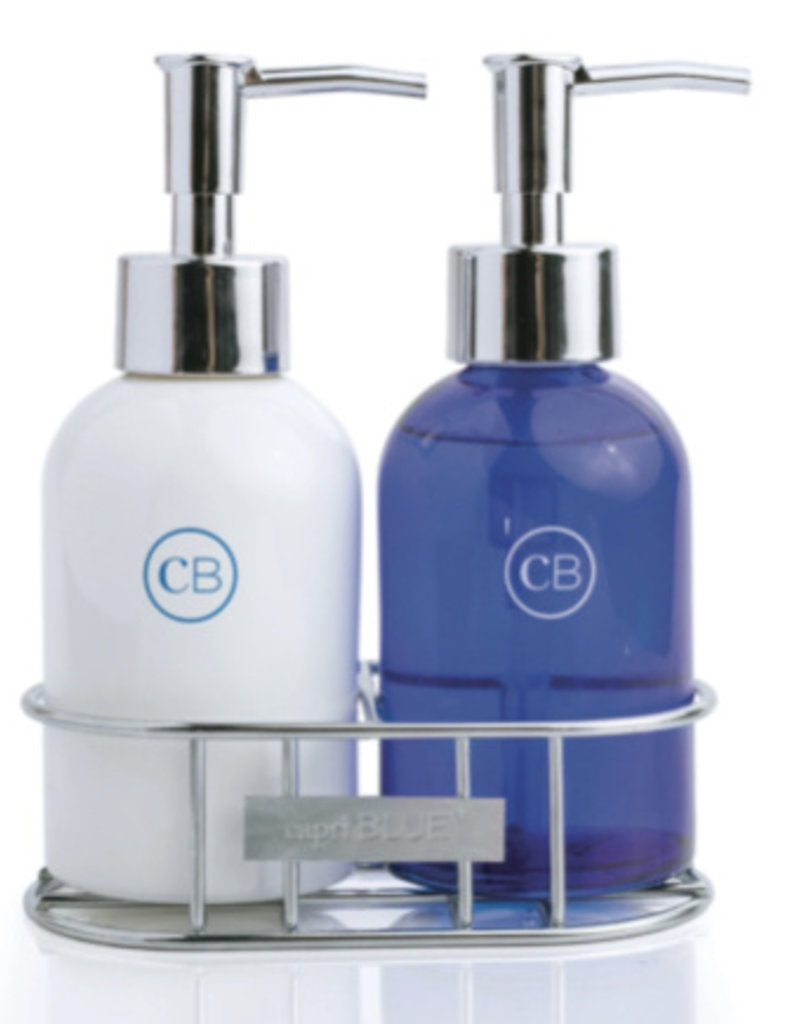Capri Blue Chrome Metal Caddy