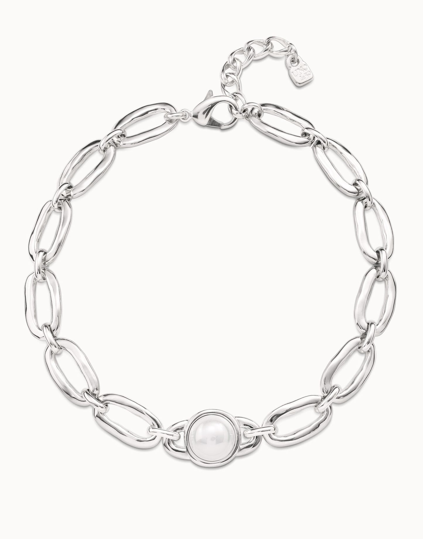 Uno de 50 "Ovni" Necklace- Silver/Pearl