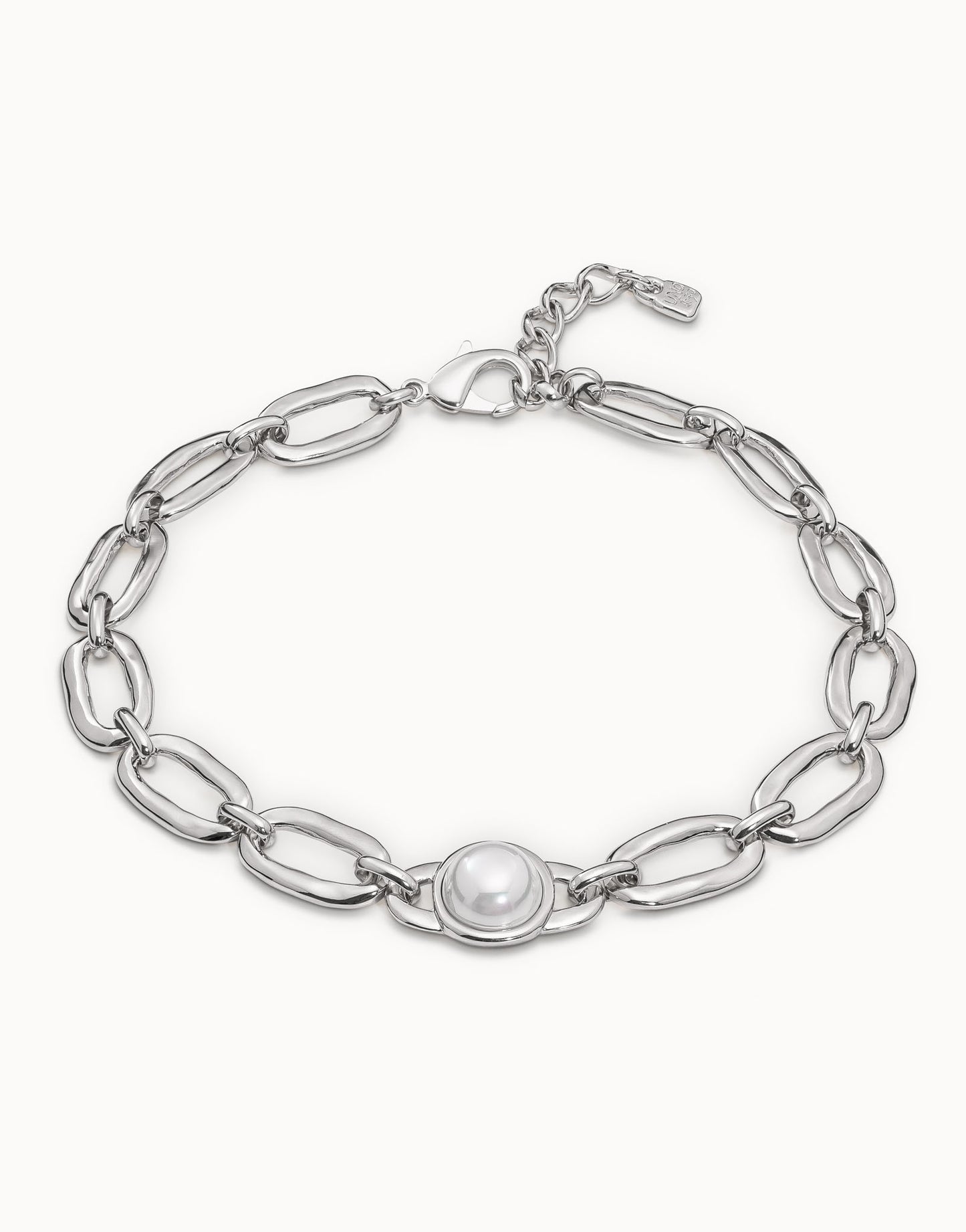Uno de 50 "Ovni" Necklace- Silver/Pearl