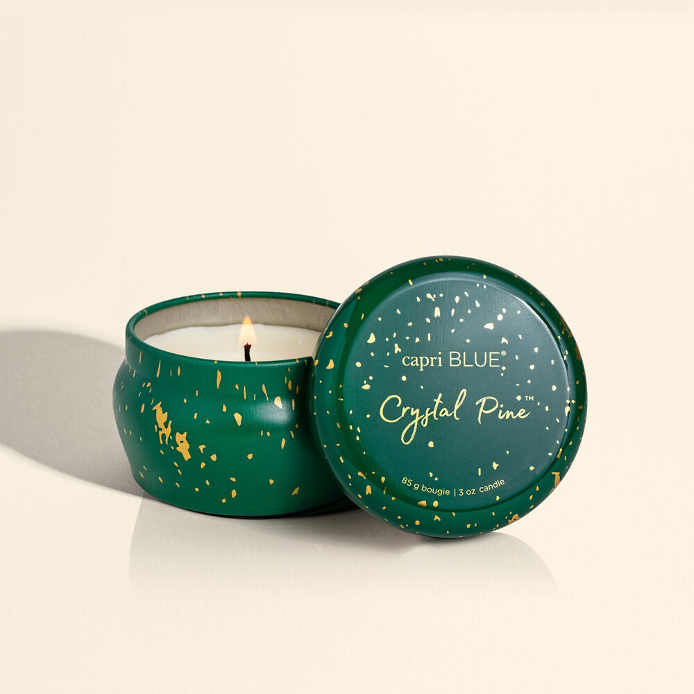 Capri Blue Glimmer Tin 3oz-Crystal Pine