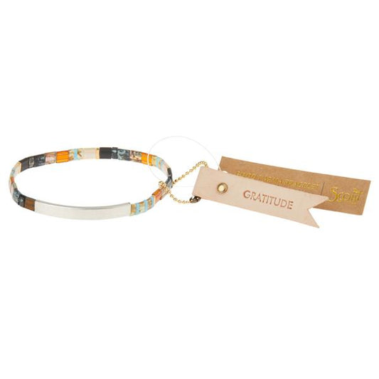 Scout Curated "Good Karma" Miyuki Bracelet | Gratitude - Earth/Sky/Silver