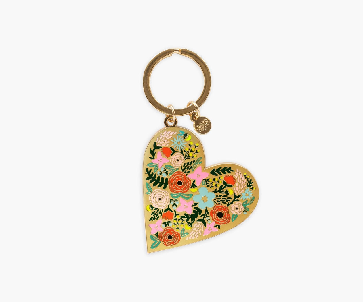 Rifle Paper Co. "Floral Heart" Enamel Keychain