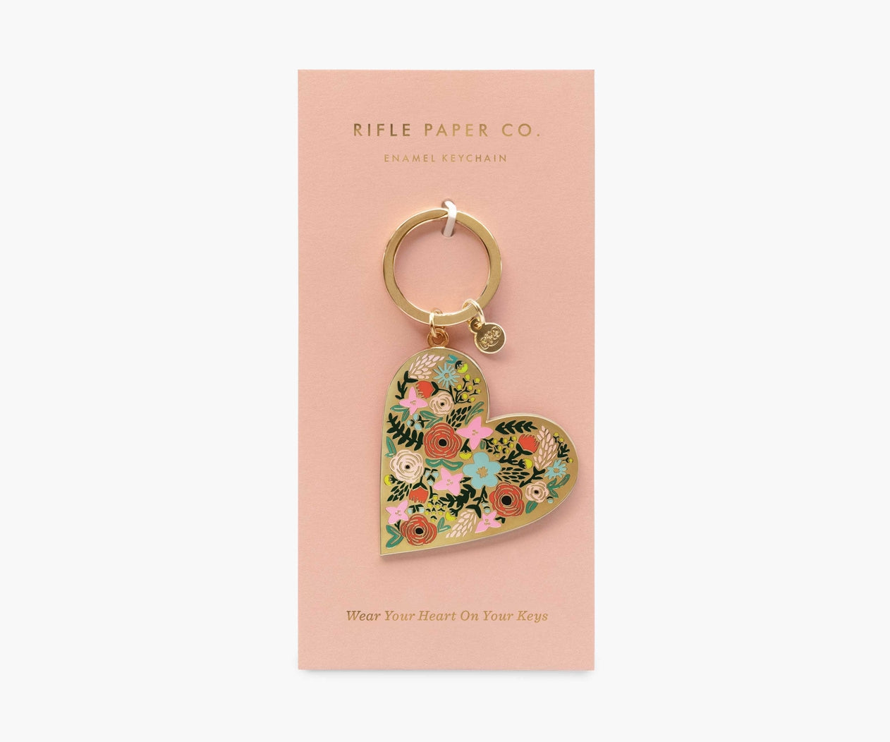 Rifle Paper Co. "Floral Heart" Enamel Keychain