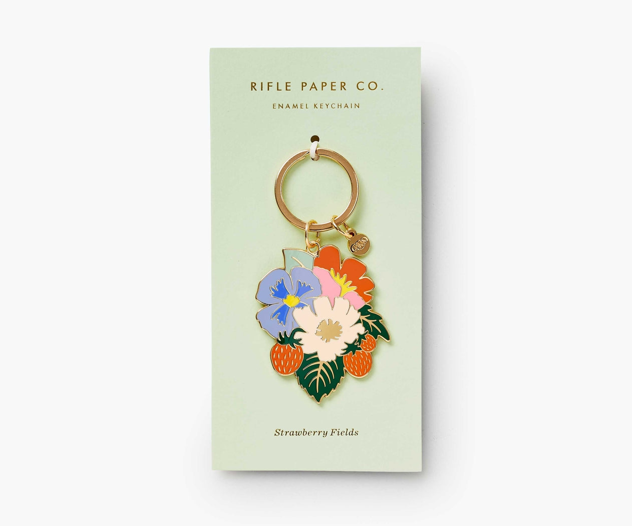 Rifle Paper Co. "Strawberry Fields" Enamel Keychain