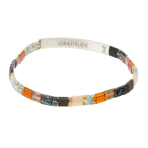 Scout Curated "Good Karma" Miyuki Bracelet | Gratitude - Earth/Sky/Silver