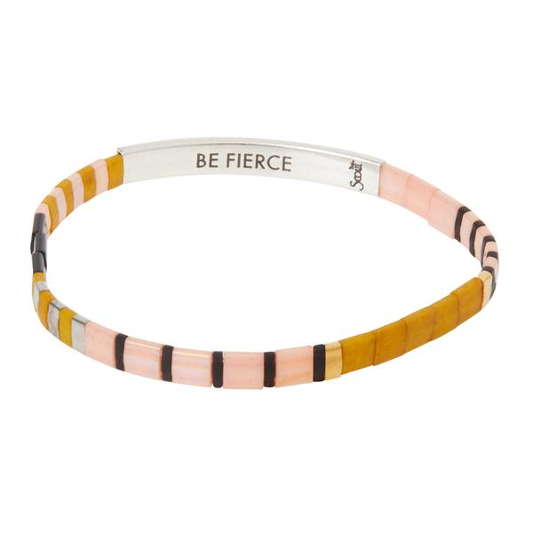 Scout Curated "Good Karma" Miyuki Bracelet | Be Fierce - Pink/Mustard/Silver