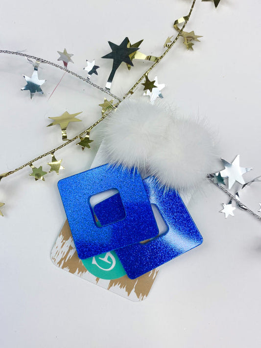 Royal Blue First Down Drop Earrings