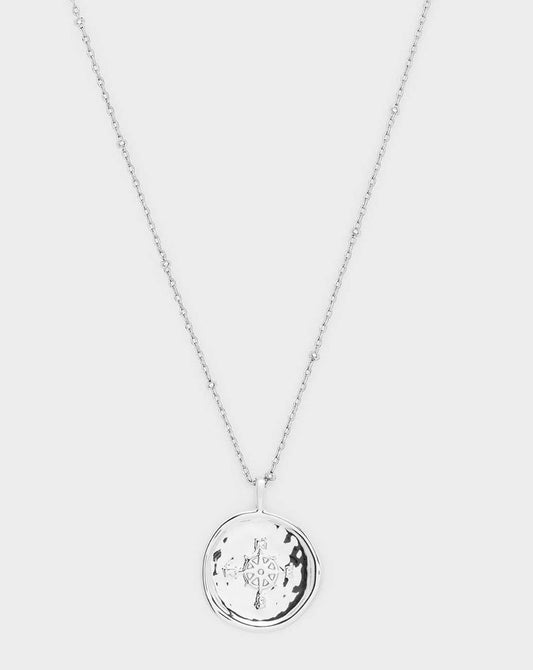 Gorjana Compass Coin Necklace- Silver
