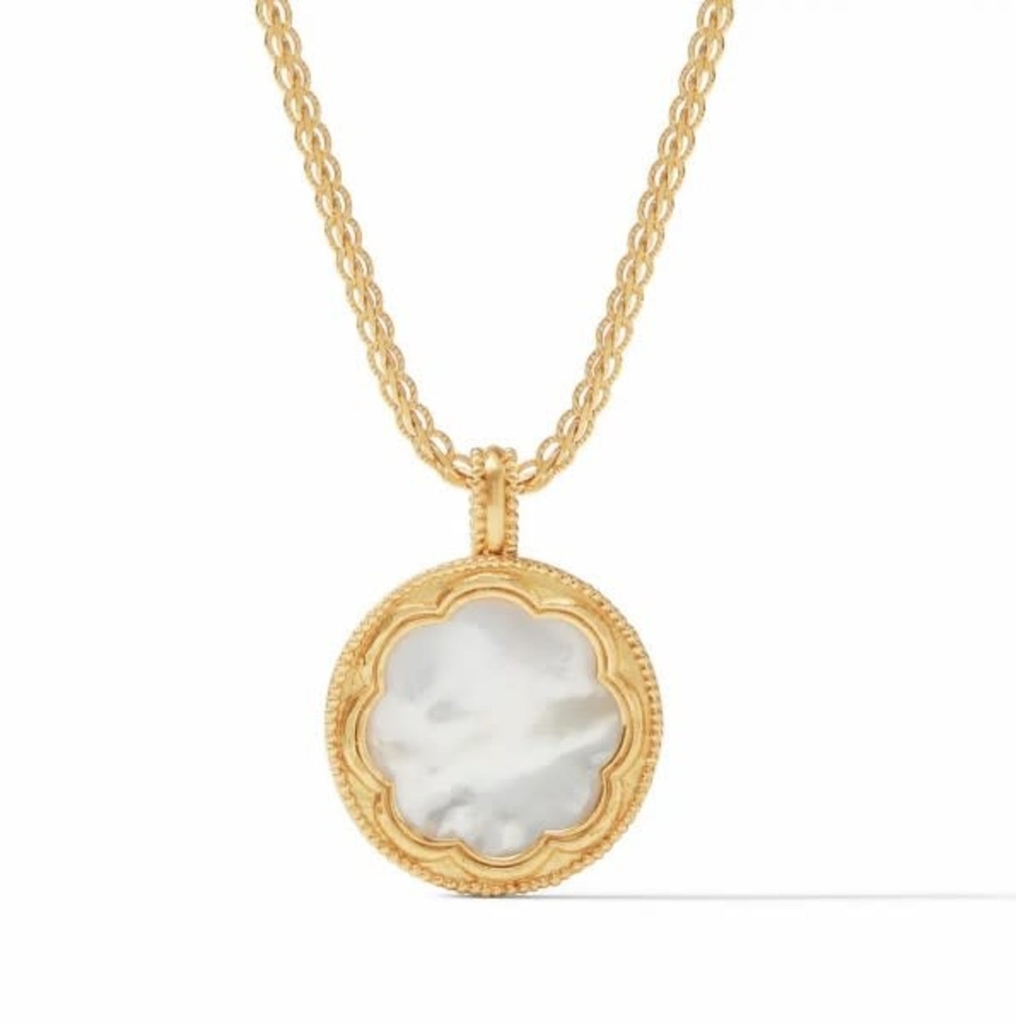 Julie Vos "Trieste" Coin Statement Pendant- Gold Mother of Pearl