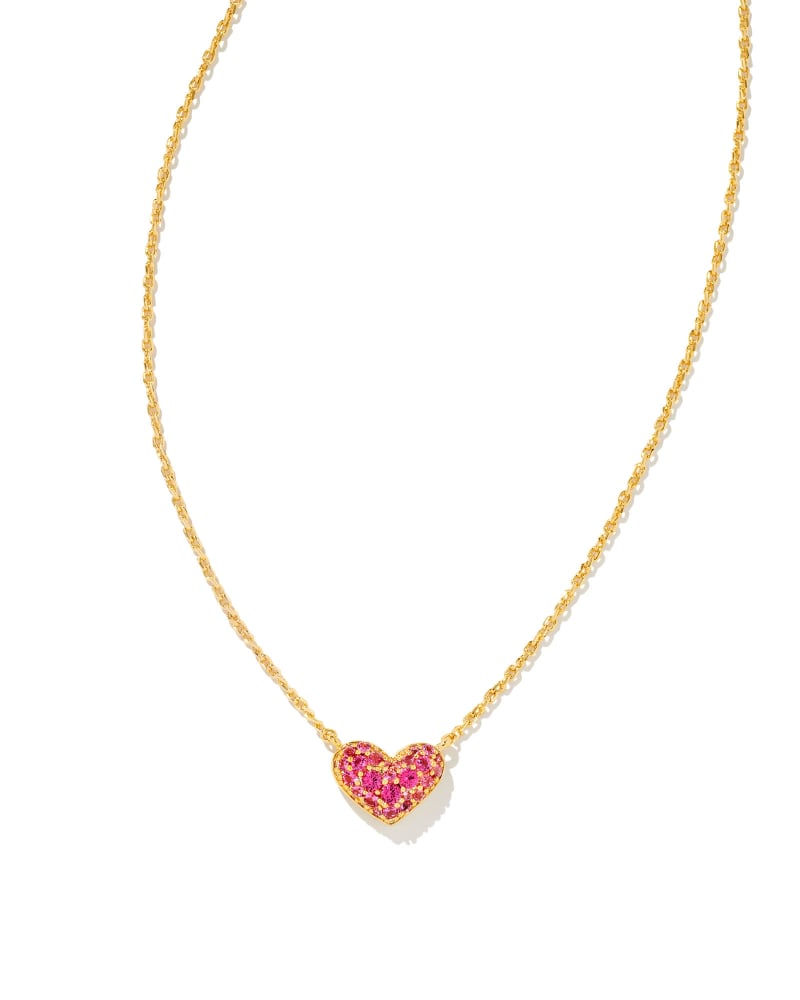 Kendra Scott Ari Pave Crystal Heart Necklace- 3 Colors