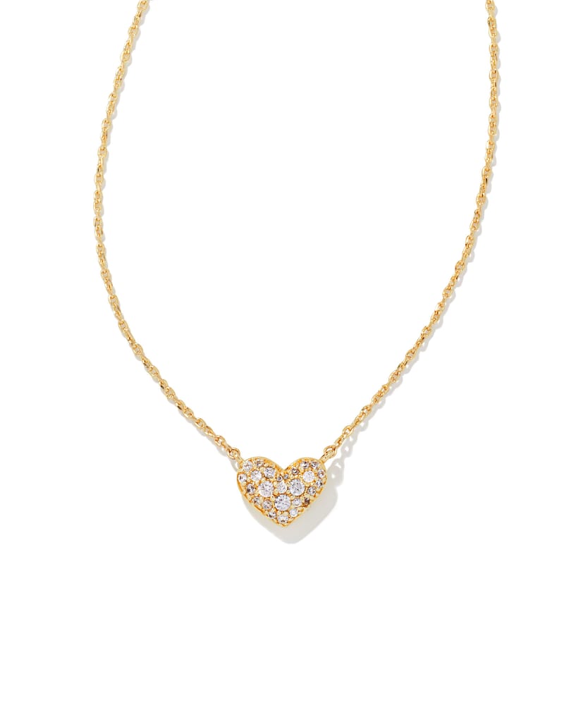 Kendra Scott Ari Pave Crystal Heart Necklace- 3 Colors