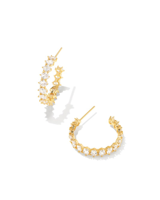 Kendra Scott Cailin Crystal Hoop- Gold or Rhodium