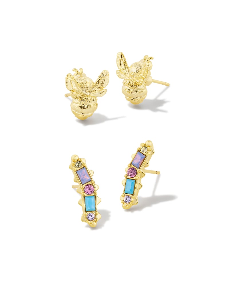 Kendra Scott Devin Stud Earring Set-Gold Pastel Mix