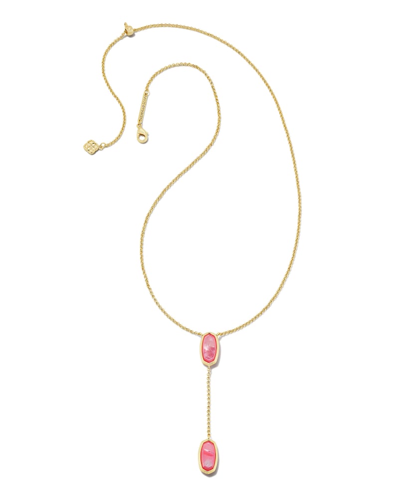 Kendra Scott Framed Elisa Y Necklace- Gold Peony MOP