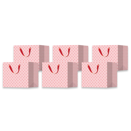 Small Gift Bag-Pink with Red Polka Dots