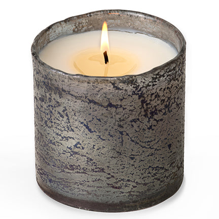 Himalayan Trading Smoky Grey Artisan Blown Glass Tumbler Candle-Grapefruit Pine