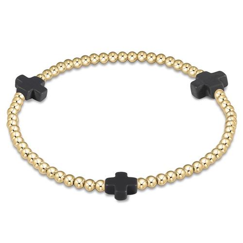 Enewton Signature Cross Gold Pattern 3mm Bead -Charcoal