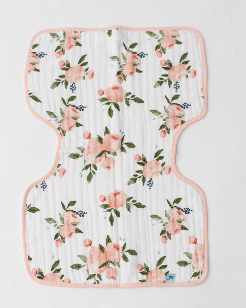Little Unicorn Cotton Muslin Burp Cloth - Watercolor Roses